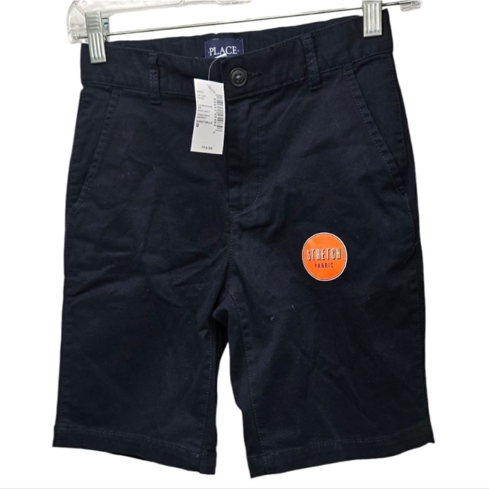 NWT The Children’s Place Boys Navy School Uniform Stretch Chino Shorts Classic 8